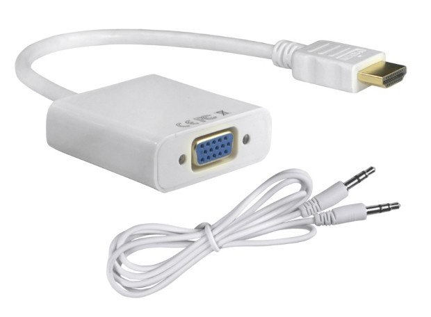 antaptoras HDMI se VGA, kalodio 3.5mm, 0.20m, leykos 790 Full HD