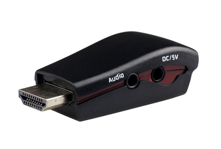 POWERTECH αντάπτορας HDMI 19pin σε VGA , audio jack, USB power 965