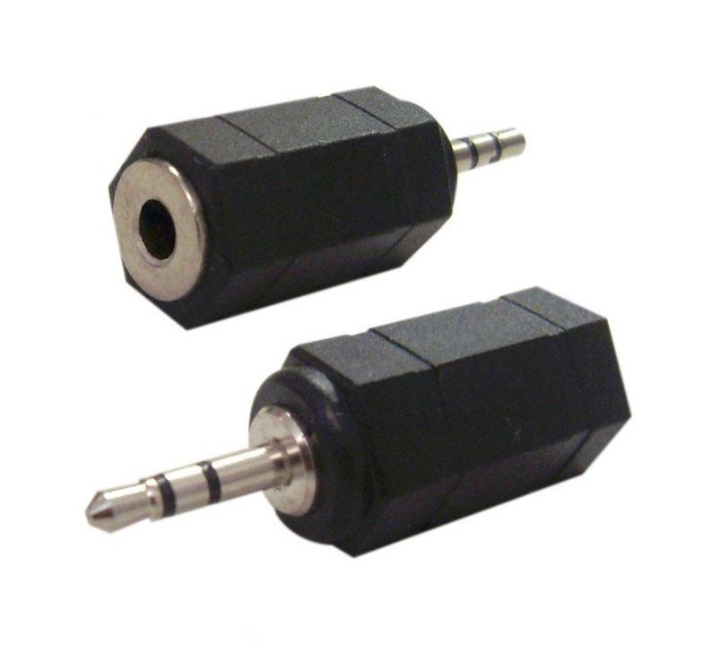 POWERTECH αντάπτορας 2.5mm σε 3.5mm , μαύρος, 5τμχ 593