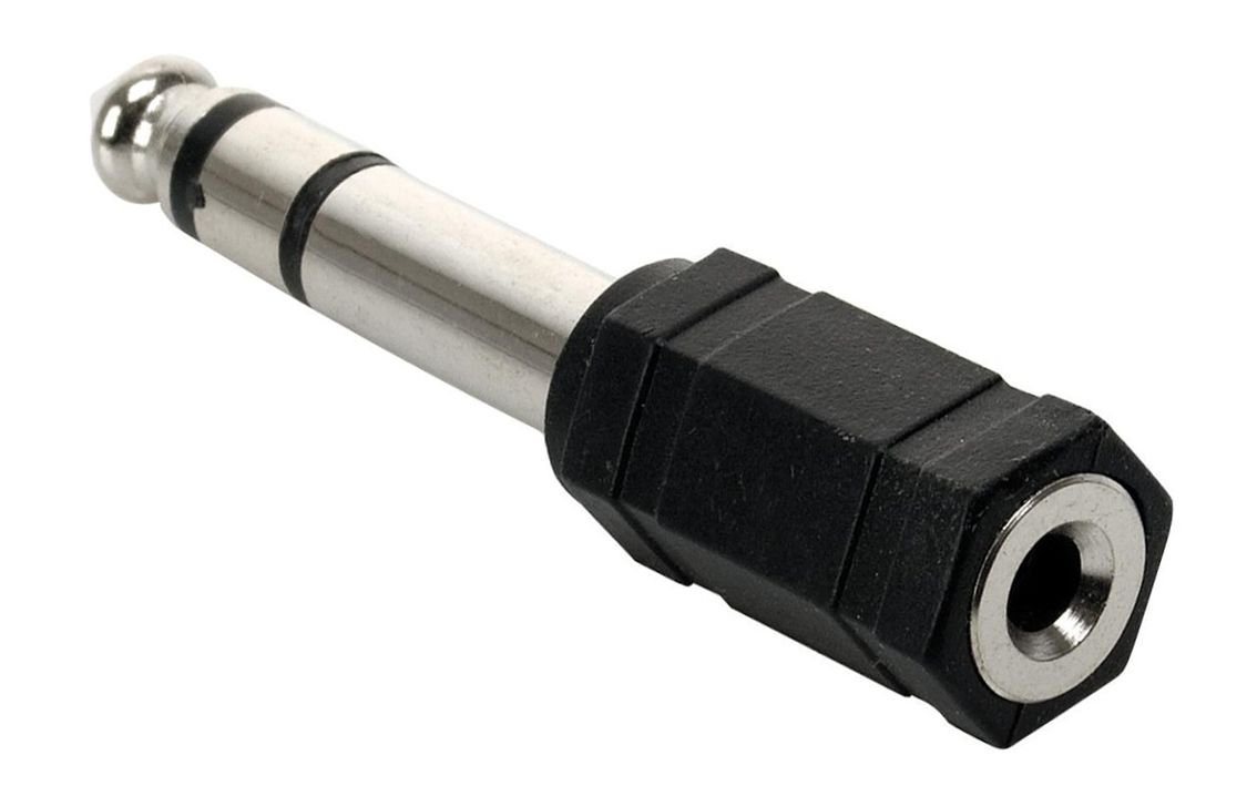 POWERTECH αντάπτορας stereo 6.35mm σε 3.5mm , μαύρος, 5τμχ 621