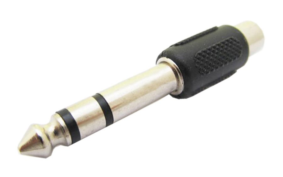 POWERTECH αντάπτορας stereo 6.35mm σε RCA , μαύρος, 5τμχ 624