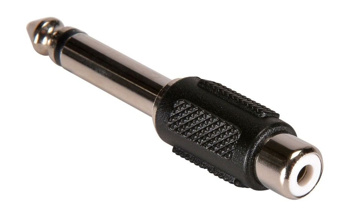 POWERTECH αντάπτορας mono 6.35mm σε RCA , μαύρος, 5τμχ 625