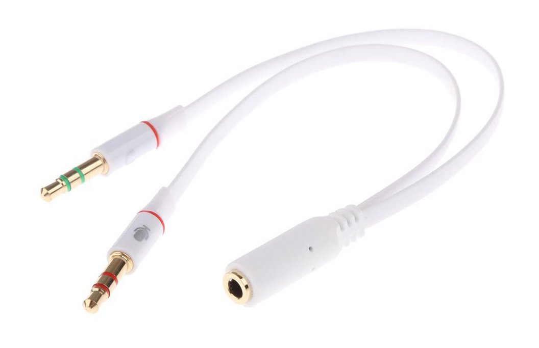 POWERTECH καλώδιο 2x 3.5mm σε 3.5mm θηλυκό , 0.2m, λευκό 2115