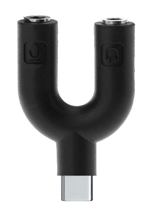 POWERTECH αντάπτορας USB-C σε 2x 3.5mm , μαύρος 2956