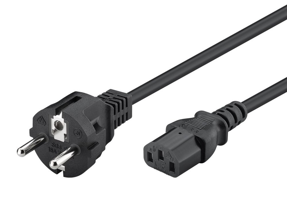 POWERTECH καλώδιο τροφοδοσίας CAB-P049, 3x 0.75mm², copper, 2m, μαύρο