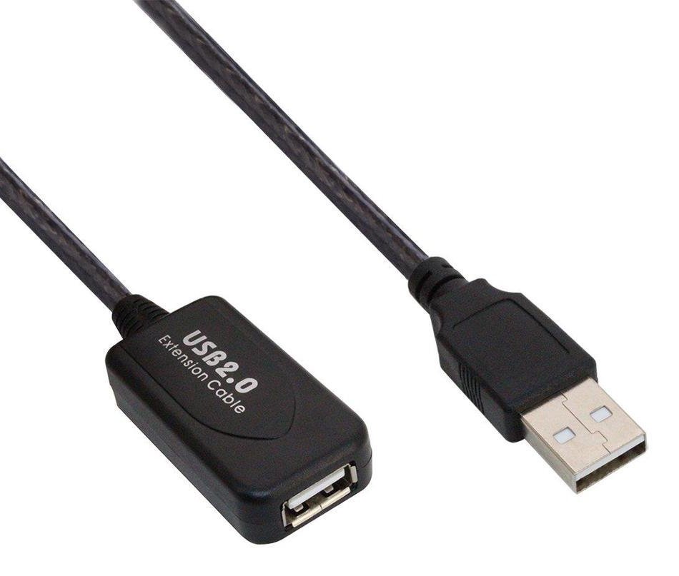 POWERTECH καλώδιο προέκτασης USB , ενισχυτής, 480Mbps 15m, μαύρο 654
