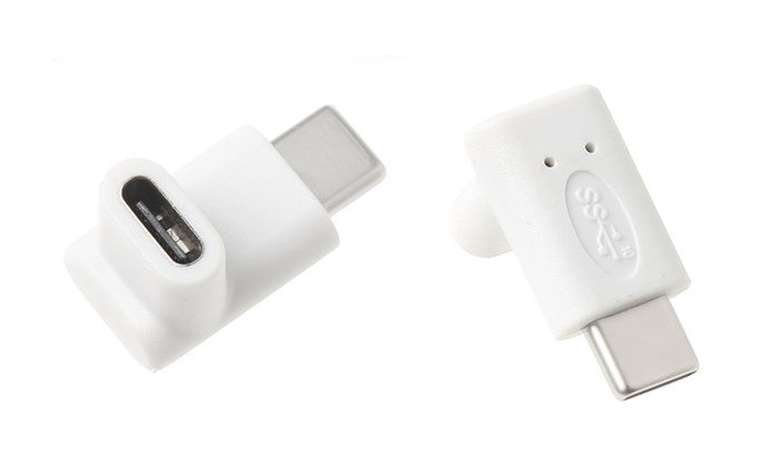 POWERTECH αντάπτορας USB-C αρσενικό σε θηλυκό , 90°, λευκός 937