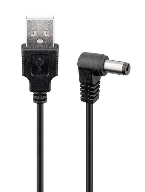 POWERTECH καλώδιο USB σε DC 5.5x2.5mm , copper, 1.5m, μαύρο 1203
