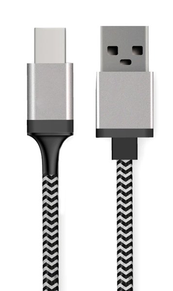 POWERTECH καλώδιο USB σε USB-C , 8mm tip, 25W, 1.5m, μαύρο-γκρι 1736