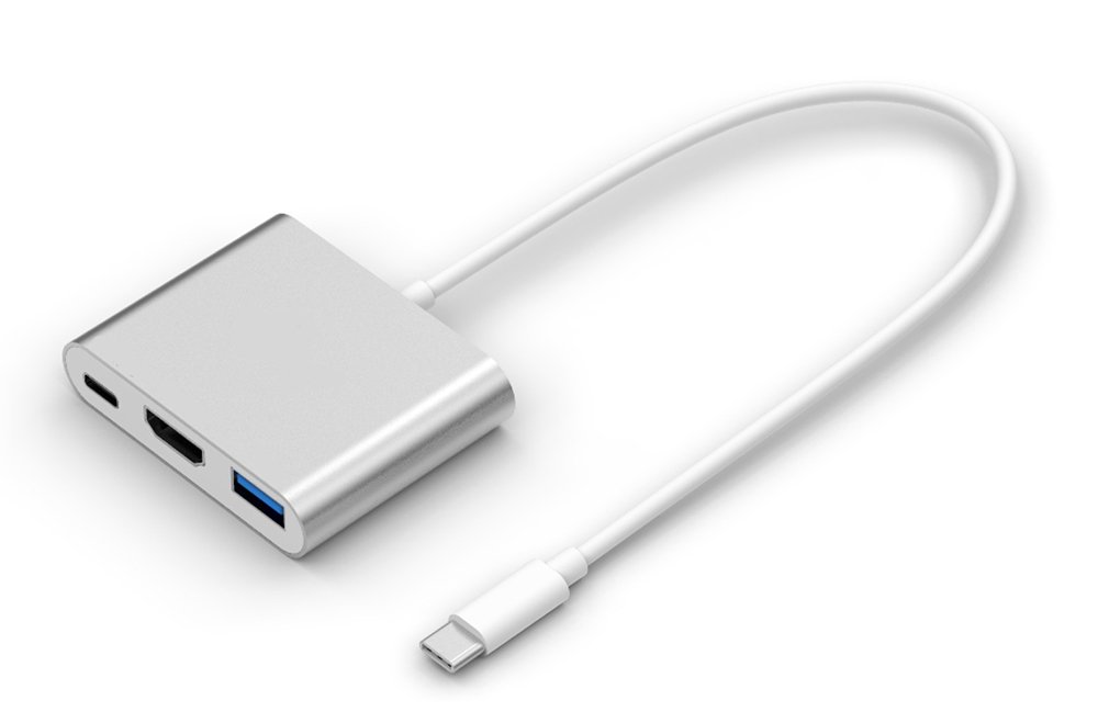 POWERTECH docking station , 3 θυρών, USB-C σύνδεση, ασημί 804