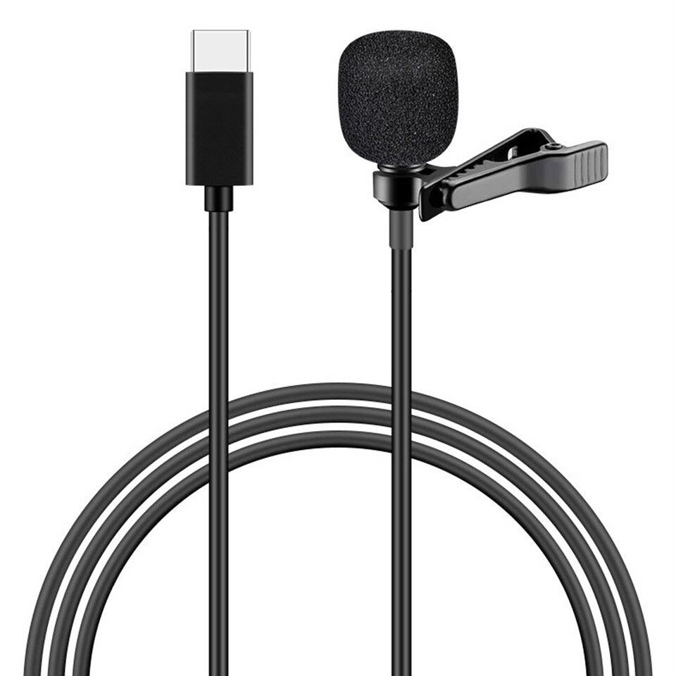 POWERTECH μικρόφωνο  με ενσωματωμένο clip-on, USB-C, 1.5m μαύρο 1619