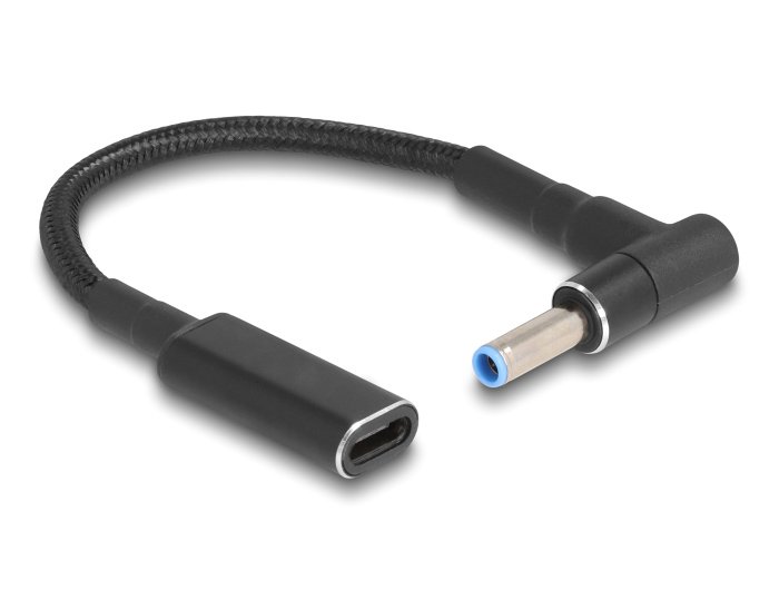 kalodio trofodosias CAB-UC075, USB-C se HP 4.5x3.0mm, mayro HP