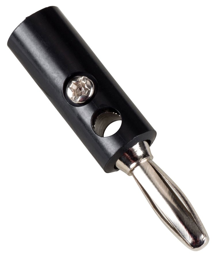 POWERTECH βύσμα μπανάνα plug , αρσενικό, 4.5mm, μαύρο, 4τμχ 2123