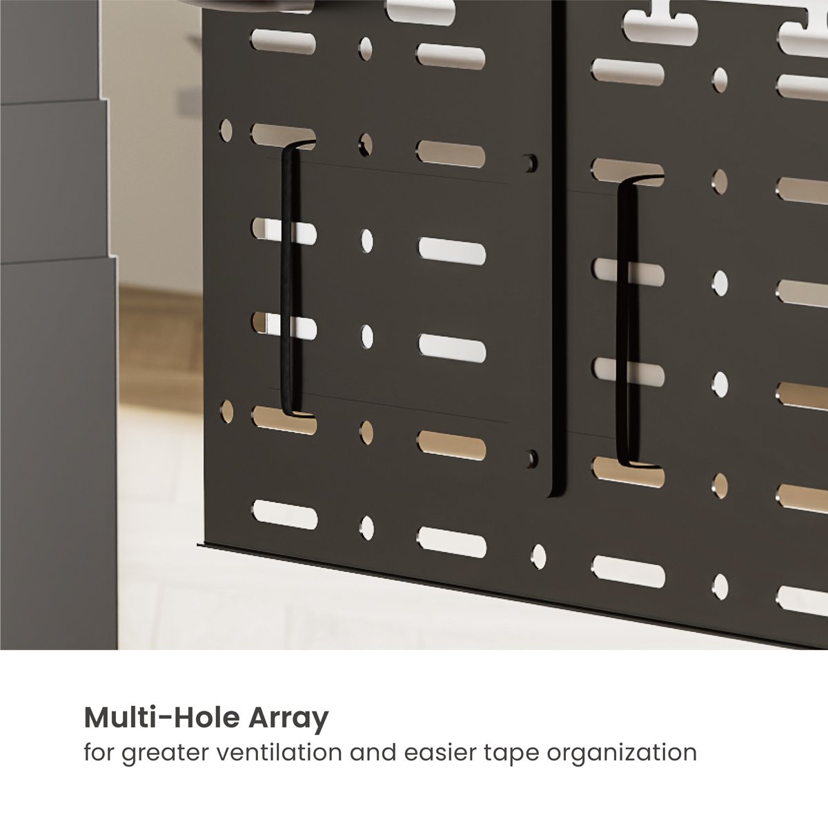 cable management grafeioy, metalliko, 384x63x307mm, mayro Cable Management 4