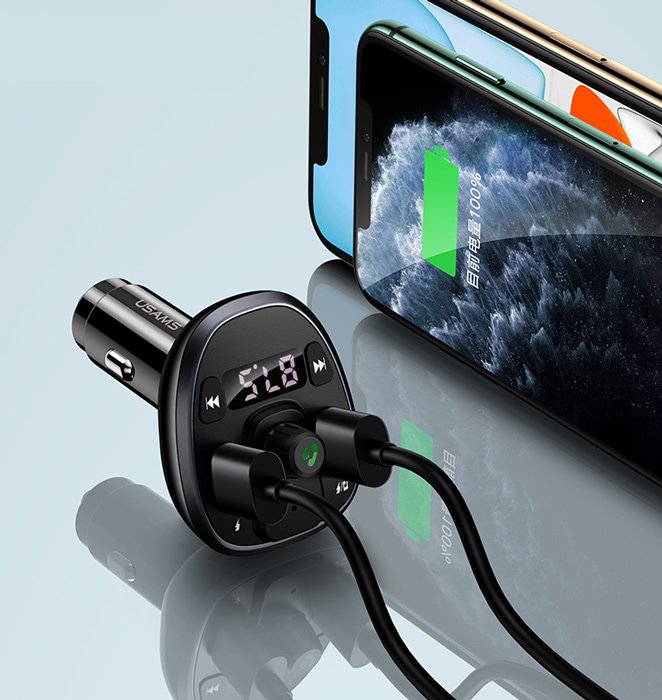 USAMS FM transmitter με οθόνη US-, 2x USB, SD card, 3.4A, μαύρο 1969 - Image 4