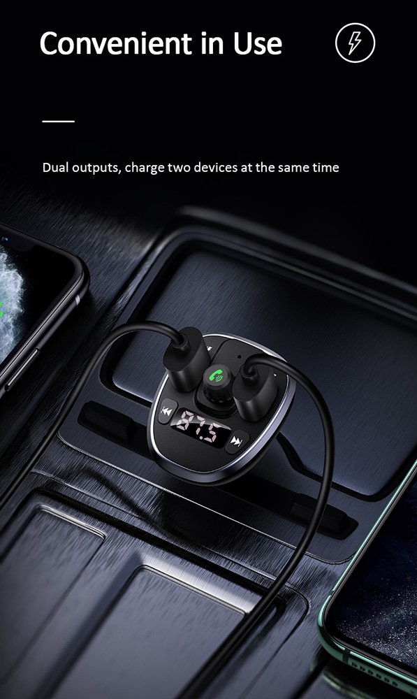USAMS FM transmitter με οθόνη US-, 2x USB, SD card, 3.4A, μαύρο 1969 - Image 9