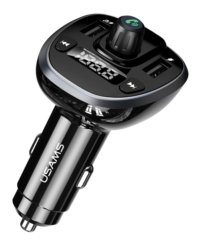 USAMS FM transmitter με οθόνη US-, 2x USB, SD card, 3.4A, μαύρο 1969