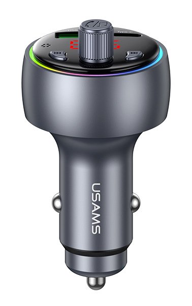 USAMS FM transmitter & φορτιστής CC328, USB/USB-C, 30W, Bluetooth, μαύρο