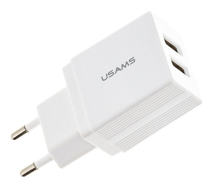 USAMS φορτιστής τοίχου T24 US-090, 2x USB, 2.1A, λευκός 1494
