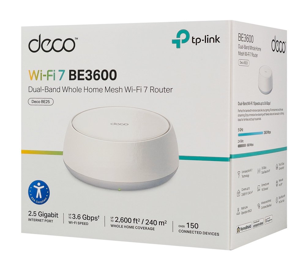 Home Mesh WiFi 7 System Deco BE25, 3600Mbps VE3600, V1.0 Mesh 8