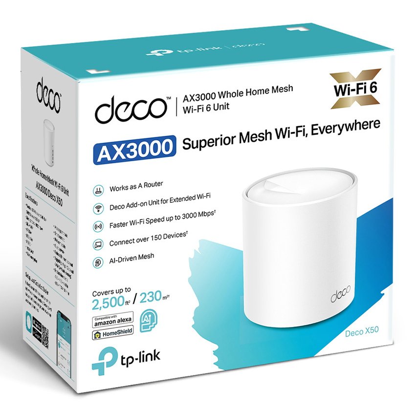 Home Mesh WiFi 6 System Deco X50, 3000Mbps AX3000, V1.0 Mesh 8