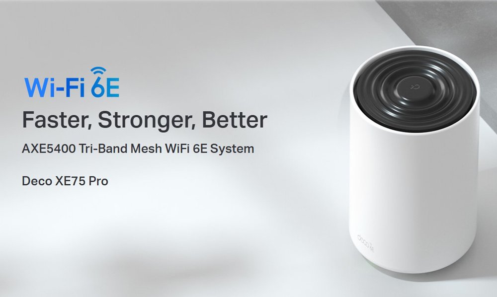 Home Mesh WiFi 6E System Deco XE75 Pro, 5400Mbps AXE5400, Tri-Band, V3.0 Mesh 2