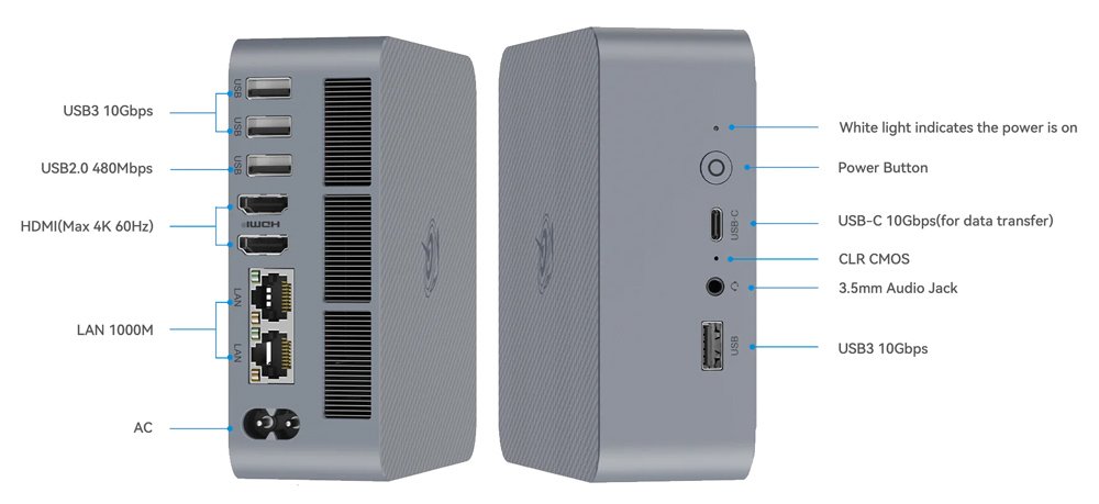 mini PC EQi12, Intel i5-1235U, 16GB, 500GB M.2, Windows 11 Pro Mini PC 6
