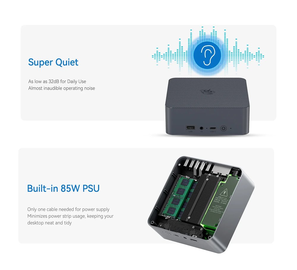 mini PC EQi12, Intel i5-1235U, 16GB, 500GB M.2, Windows 11 Pro Mini PC 8