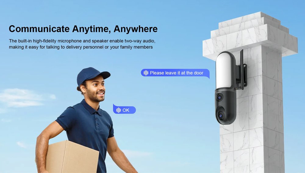 smart kamera FC4 me fotismo, dual lens, 3MP, WiFi, SD, PTZ, IP66 outdoor