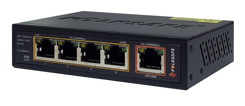 FOLKSAFE PoE Ethernet Switch , 4 Ports 10/100Mbps 2930