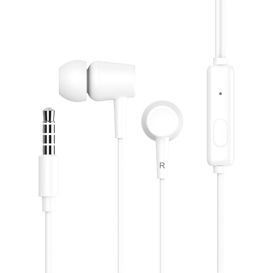 CELEBRAT earphones με μικρόφωνο , 3.5mm σύνδεση, Φ10mm, 1.2m, λευκό 1818