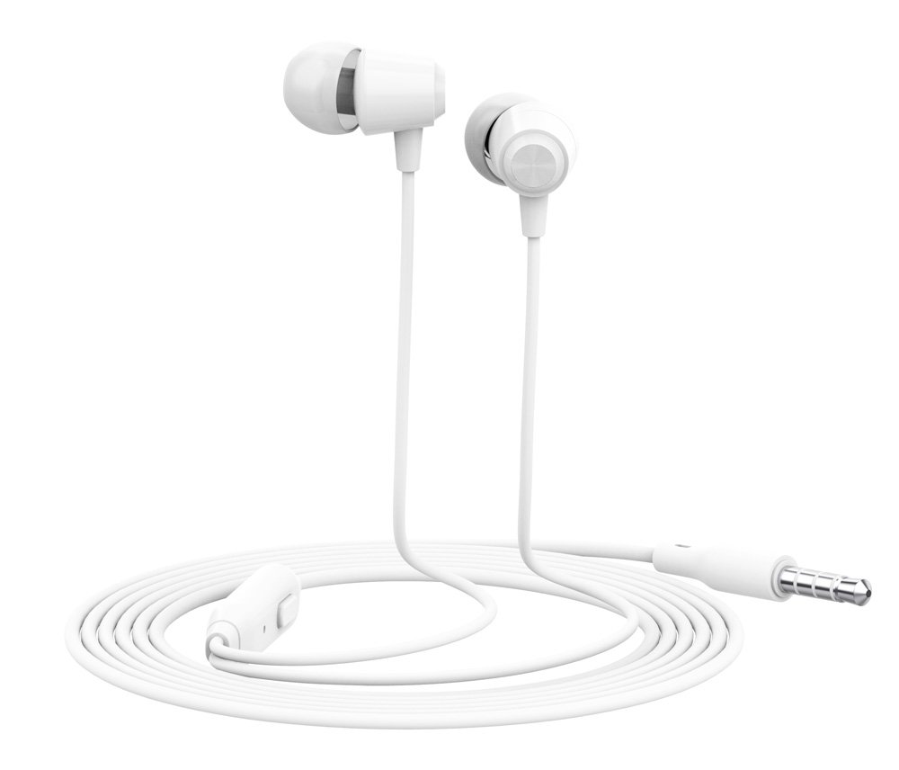 CELEBRAT earphones με μικρόφωνο , 3.5mm σύνδεση, Φ10mm, 1.2m, λευκό 1130