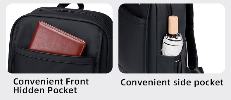 GOLDEN WOLF τσάντα πλάτης GB00705 με θήκη laptop 15.6", 17L, μαύρη - Image 9