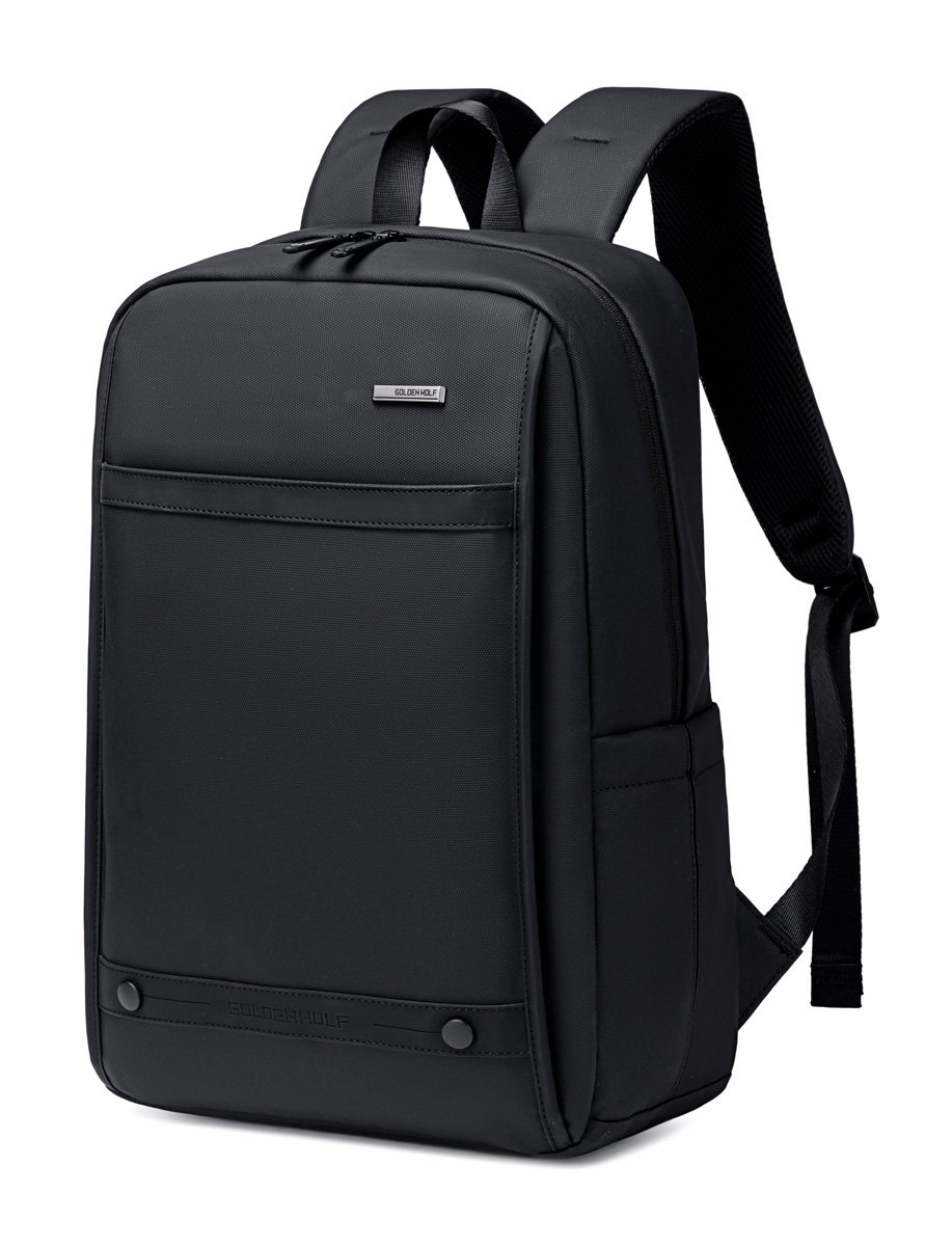 GOLDEN WOLF τσάντα πλάτης GB00705 με θήκη laptop 15.6", 17L, μαύρη