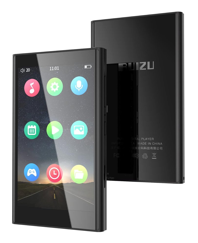 RUIZU MP3 player H10 με οθόνη αφής 3.8", 16GB, Bluetooth, μαύρο