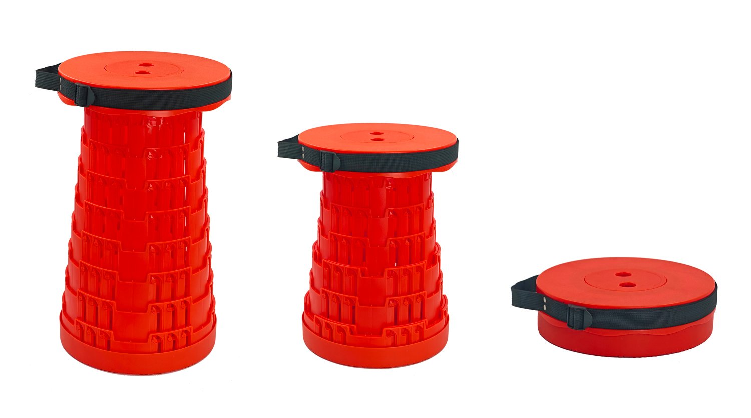 POWERTECH πτυσσόμενο καρεκλάκι HUH-0233, αντοχή έως 250kg, 25.5x45cm, κόκκινο - Image 2