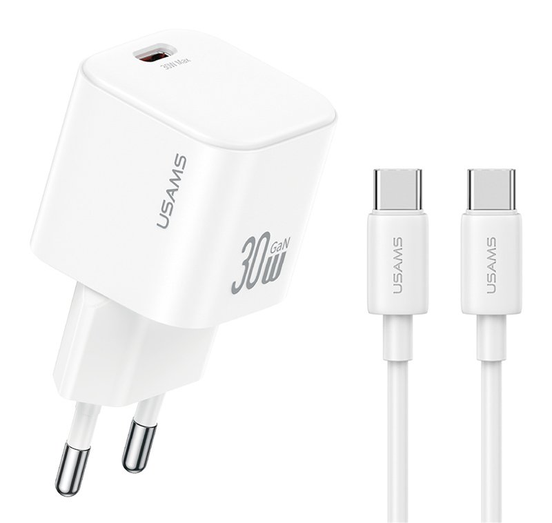 fortistis toichoy CC262 me kalodio USB-C, 30W, GaN, leykos 1