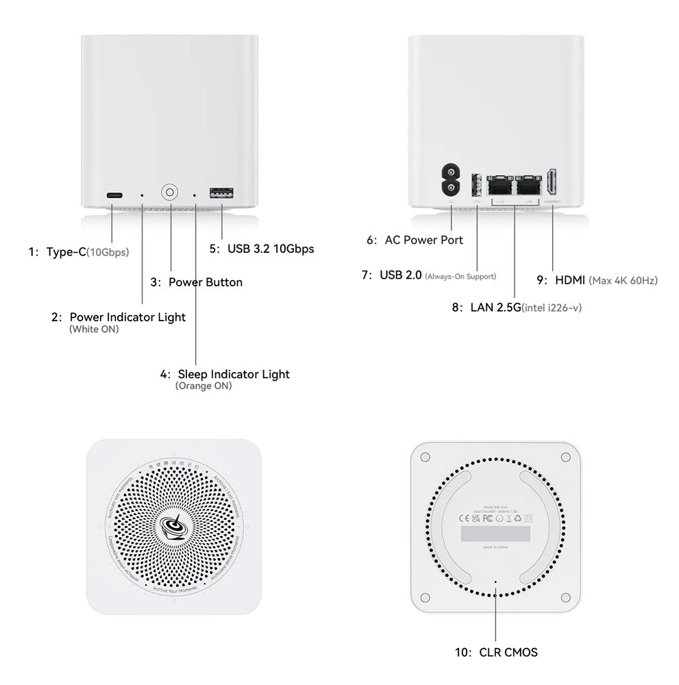 mini PC/NAS ME Mini me 6x theseis M.2, Intel N95, 12GB, 1TB M.2, Windows 11 Home Mini PC 3