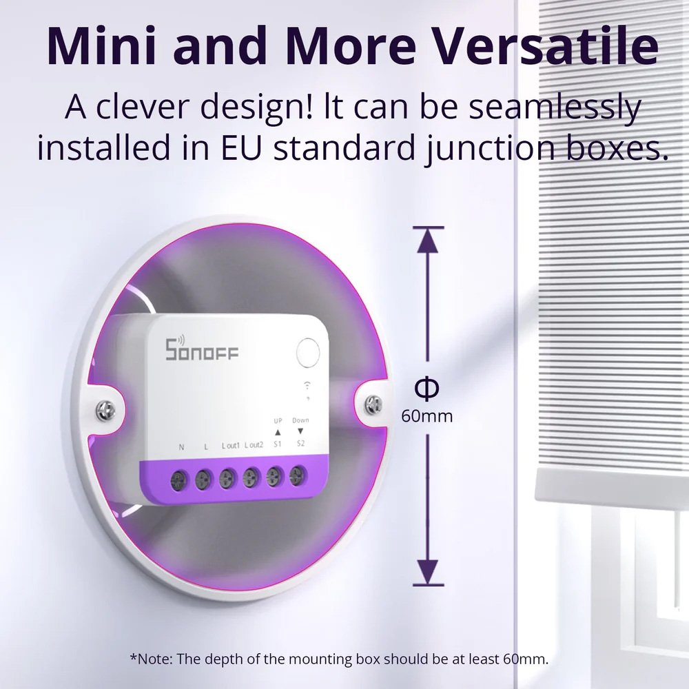 SONOFF smart διακόπτης MINI-RBS για μηχανισμό κουρτινών, WiFi, συμβατός με Matter, λευκός - Image 5