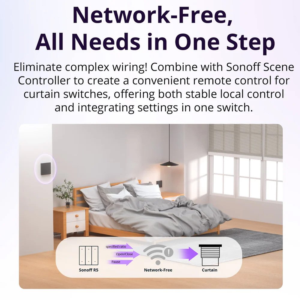 SONOFF smart διακόπτης MINI-RBS για μηχανισμό κουρτινών, WiFi, συμβατός με Matter, λευκός - Image 8