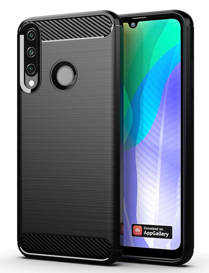 POWERTECH Θήκη Carbon Flex , Huawei Y6p, μαύρη 1926