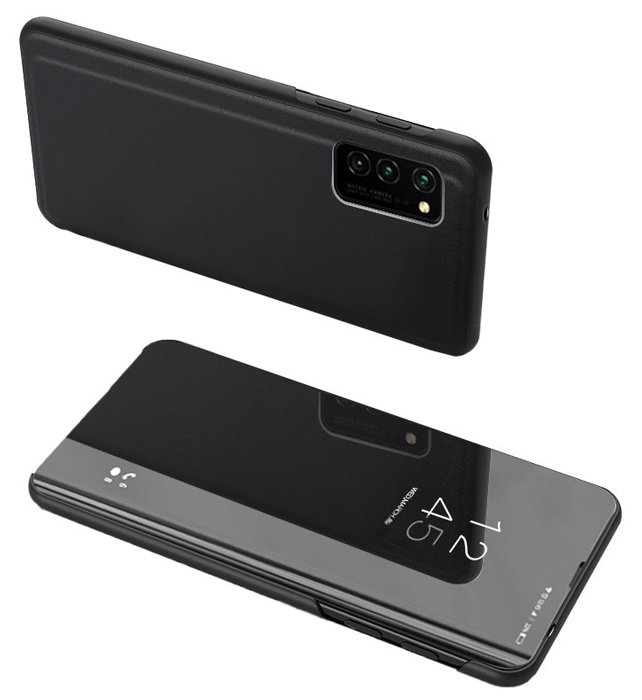 POWERTECH θήκη Clear View  για Samsung Galaxy A02s, μαύρη 2935