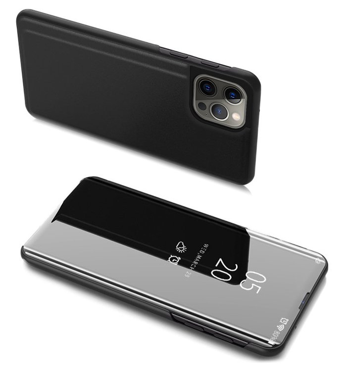POWERTECH θήκη Clear View  για iPhone 13/13 Pro, μαύρη 3112