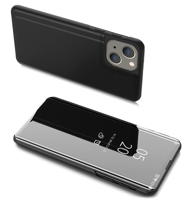POWERTECH θήκη Clear View  για iPhone 13 mini, μαύρη 3113
