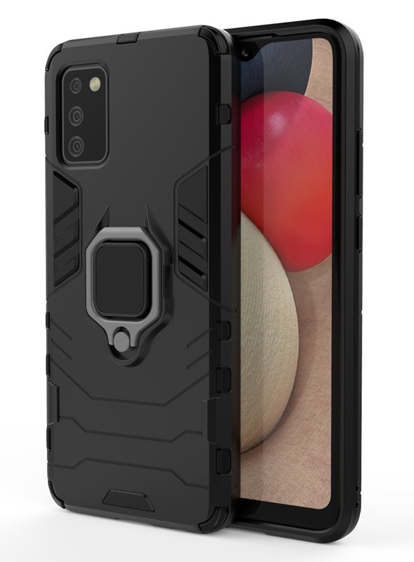 POWERTECH Θήκη Ring Armor  για Samsung A02s, μαύρη 3322