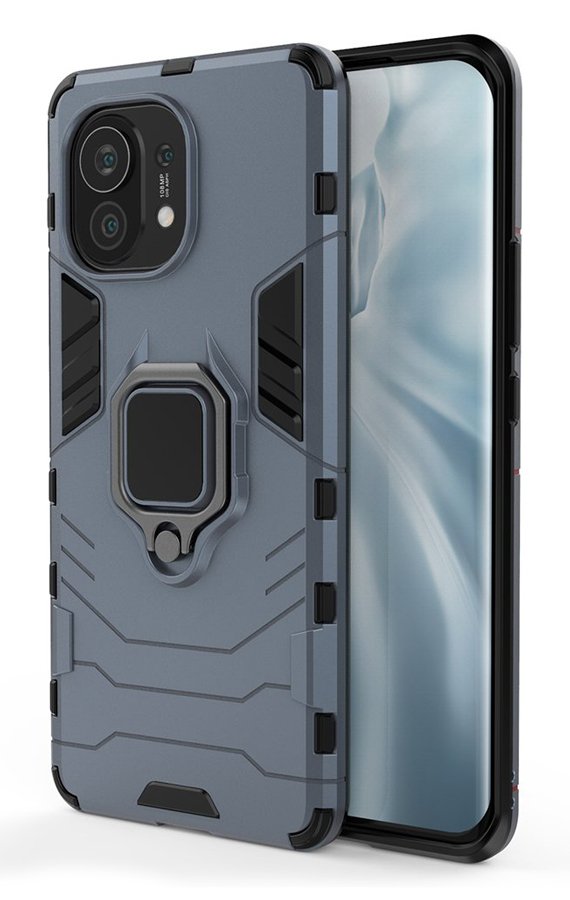 POWERTECH Θήκη Ring Armor  για Xiaomi Mi 11, μπλε 3517