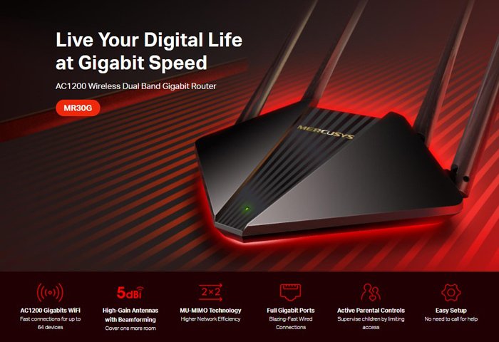 wireless Gigabit router, Wi-Fi 1200Mbps AC1200, Ver. 1.0 3545 Router 2