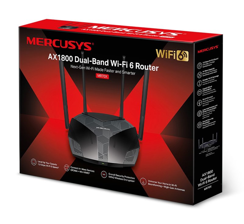 MERCUSYS router , Wi-Fi 6, 1800Mbps AX1800, Dual Band, Ver. 1.0 3544 - Image 4
