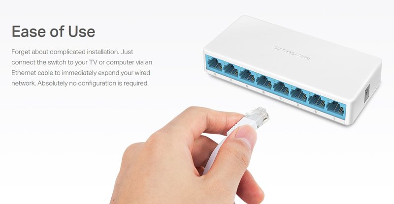 MERCUSYS Desktop Switch , 8x 10/100 Mbps, Ver. 2 1516 - Image 4