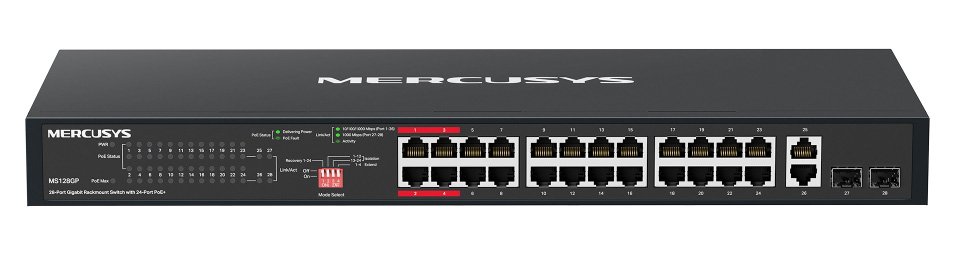 MERCUSYS rackmount switch MS128GP, 28x Gigabit θύρες, PoE+, V1.0